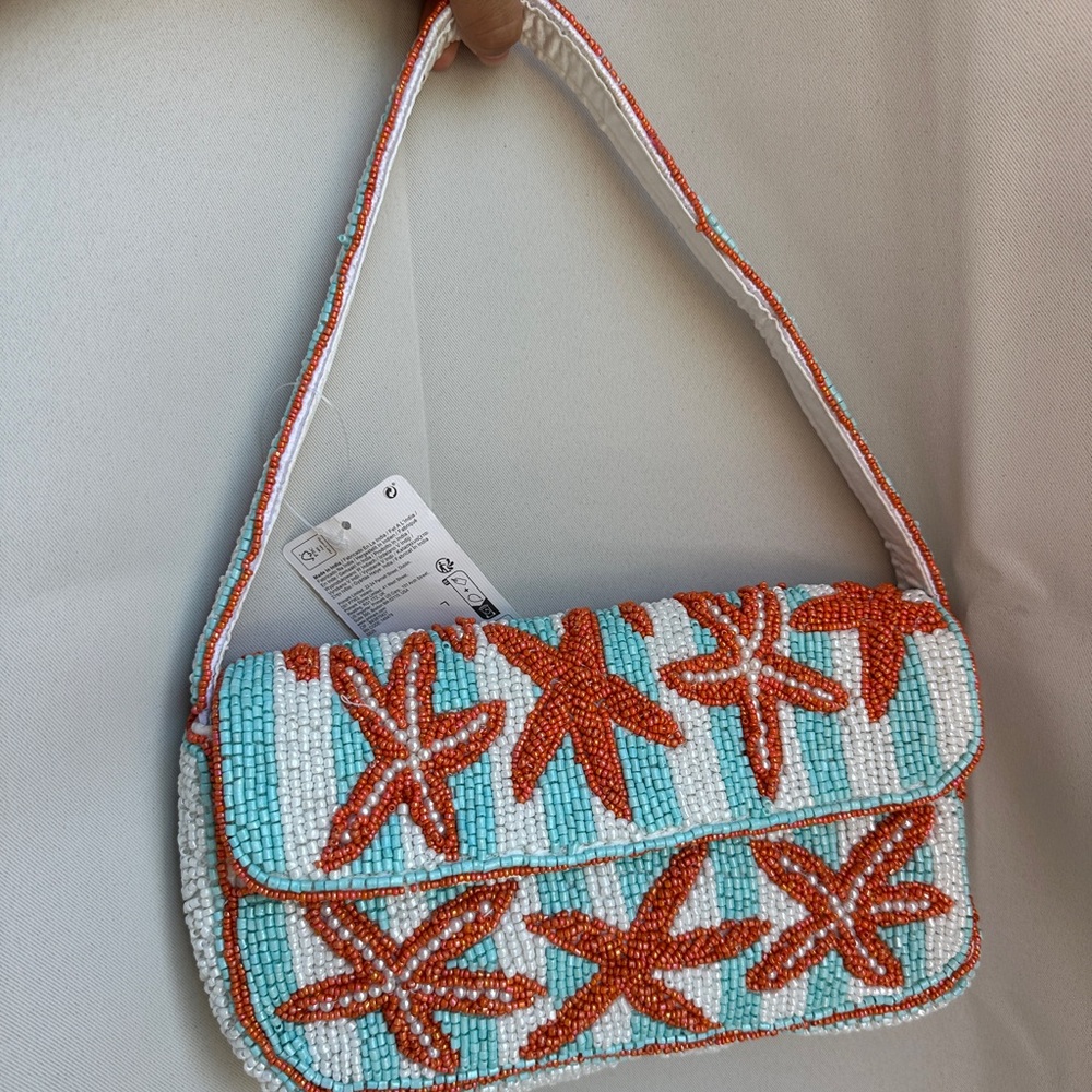 Beaded Starfish Shoulder Bag
